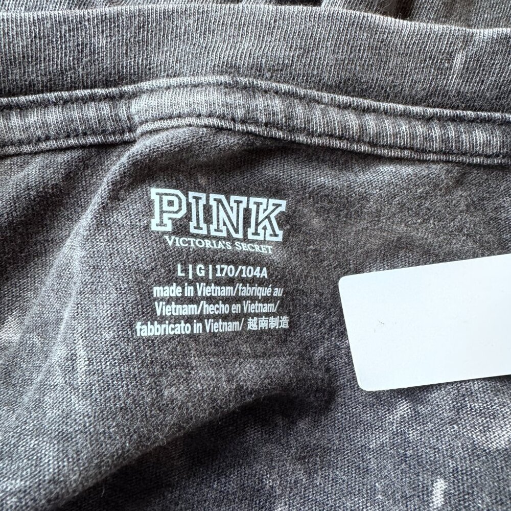 Victoria's Secret PINK, Gray Washed Oversize T Shirt New With Tags, Distressed - Picture 3 of 6